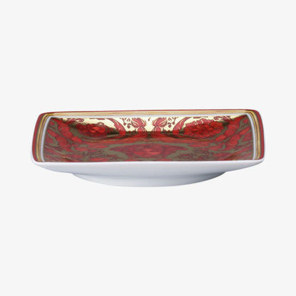 Bowl 12cm sq. Flat, Medusa Garland Red, Versace