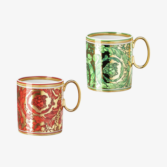 Set 2 mugs w. handle, Medusa Garland, Versace