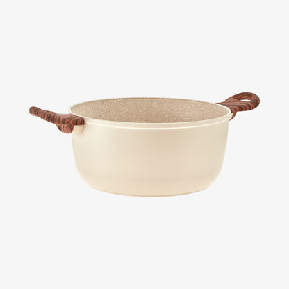 Pot 2 Håndtak 24cmw/Lid Rock & Rose Pink Alu