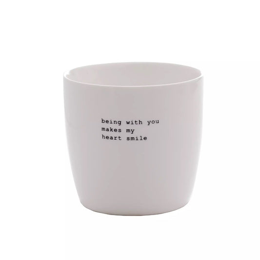 Krus m/being with you, hvid, porcelæn, 30cl