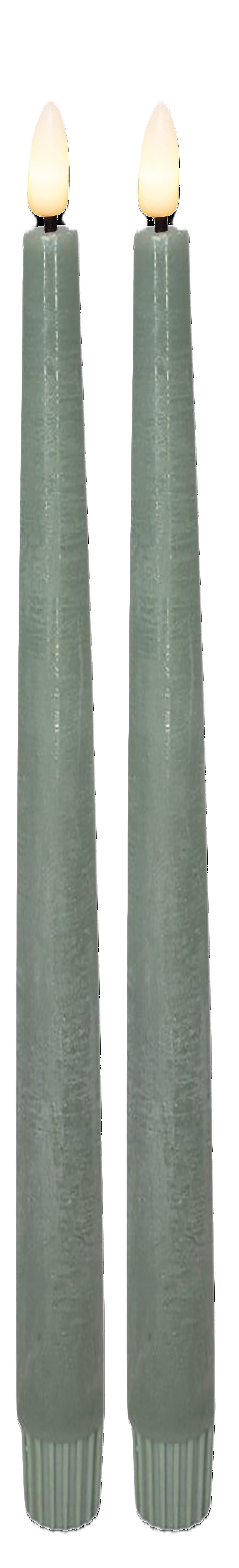 Lys konisk t/remote, grøn, Ø2,2, H34cm, indendørs
