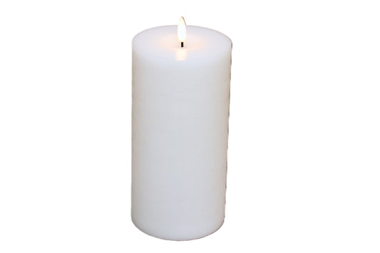 Bloklys, hvid, Ø10cm, H20cm, indendørs