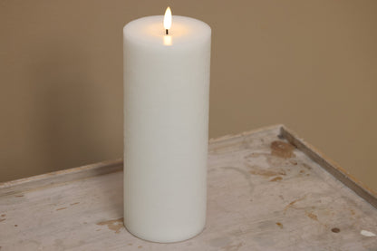 Bloklys, hvid, Ø10cm, H25cm, indendørs