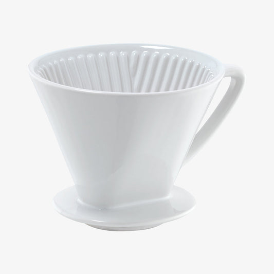 Kaffetragt i porcelæn str 4 hvid