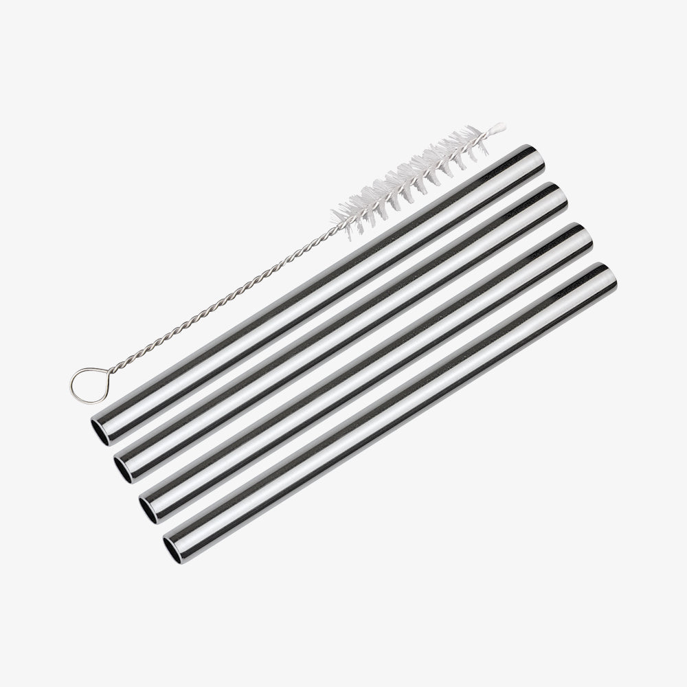 Sugging tube Steel Piccolo 4 pcs. w/cleaning brush straight