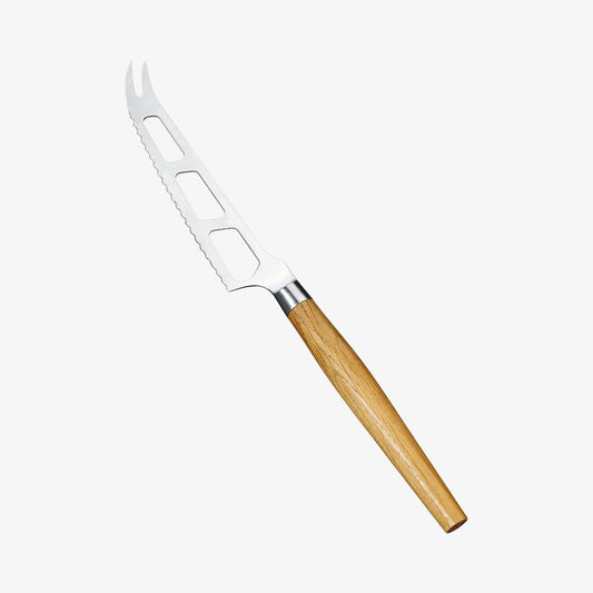 Cheese knife to soft cheese with handle in oak