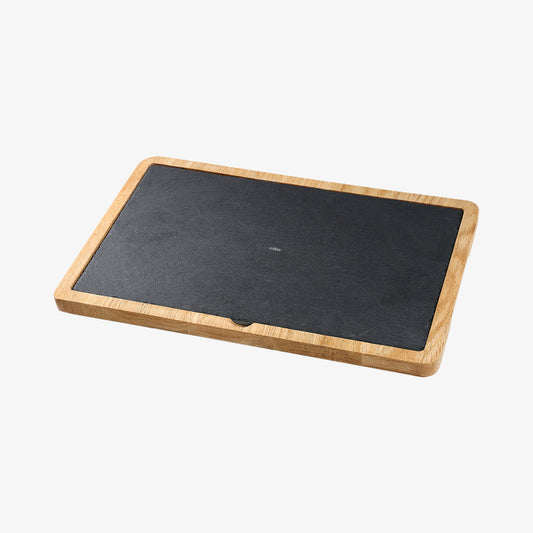Slate serving board with wooden frame