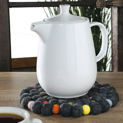 Table shines, black, round lana nero