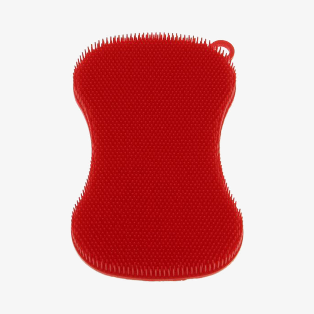 Scrubby sponge with hard and soft side red