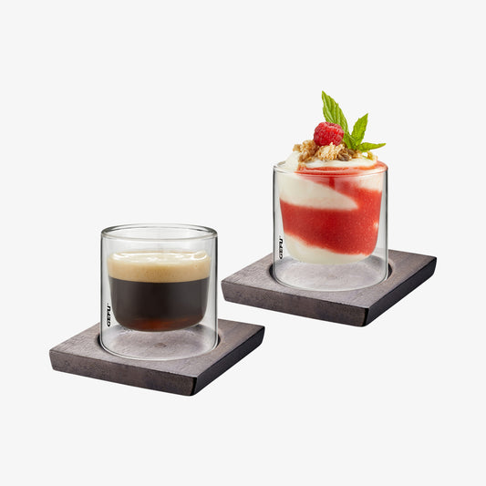 Glas med bordskåne MIRA, lille, 2 stk.
