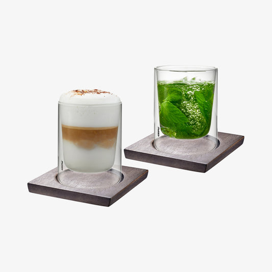 Glas med bordskåne MIRA, medium, 2 stk.