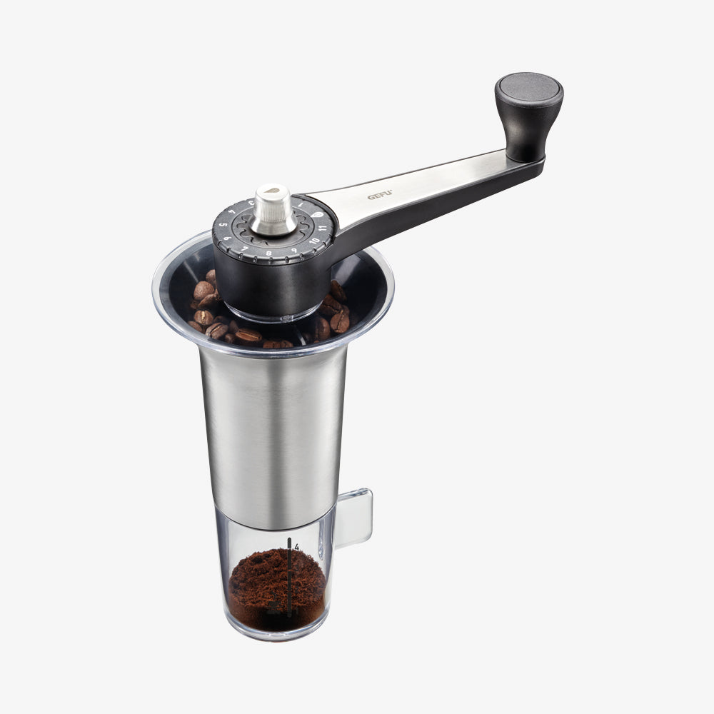 Lorenzo coffee grinder in steel and ceramics
