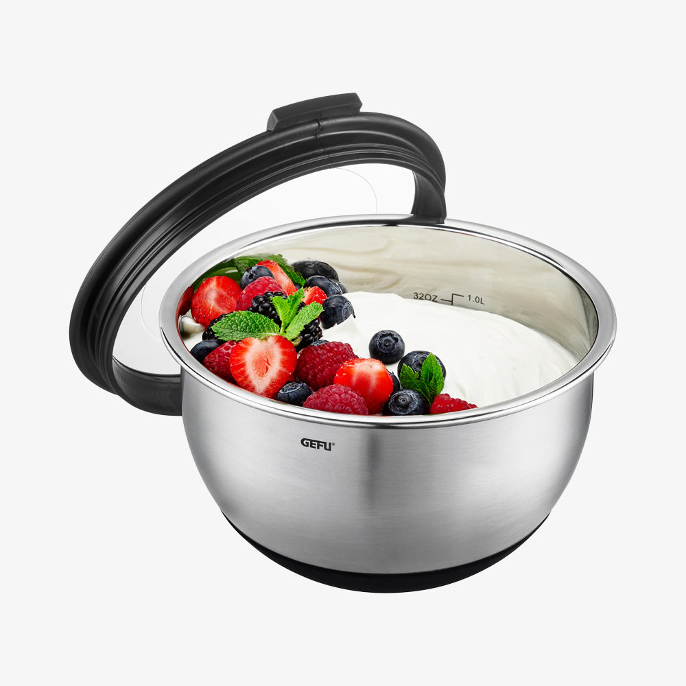 Muovo stainless steel bowl with lid small