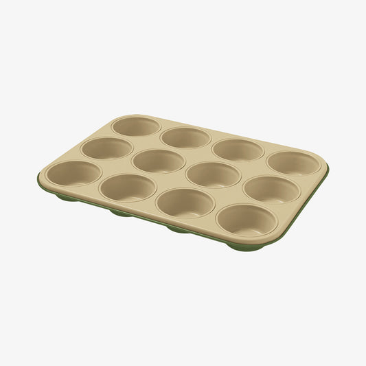 Muffinsform t. 12 stk. beige/grøn
