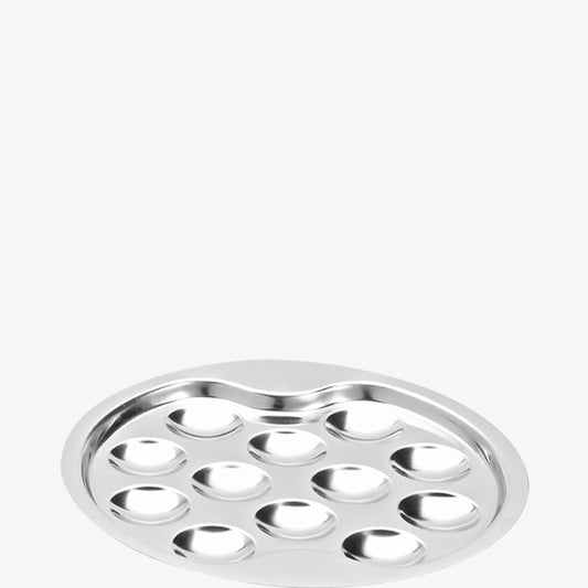 Plate for snails, steel, 12 seats