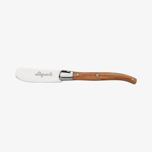 Laguiole butter knife with handles in olive wood