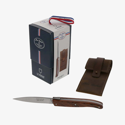 Pocket knife Violet tree in leather tui laguiole
