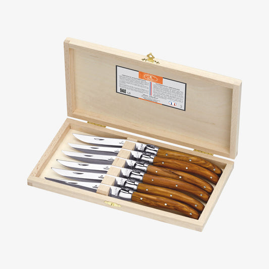 Laguiole knives with handle and box 6 pieces