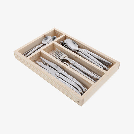 Bestikksett stålkniver/gafler/skjeer/teskjeer, 24 stk