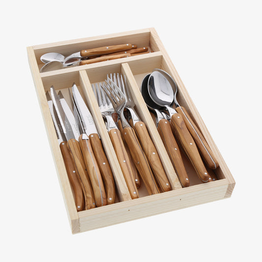 Cutlery set olive knives/forks/spoons/teaspoons 24pcs