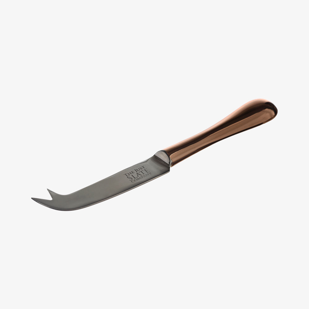 Cheese knife in copper and stainless steel