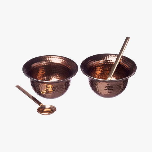 Serving bowls in copper set with 2