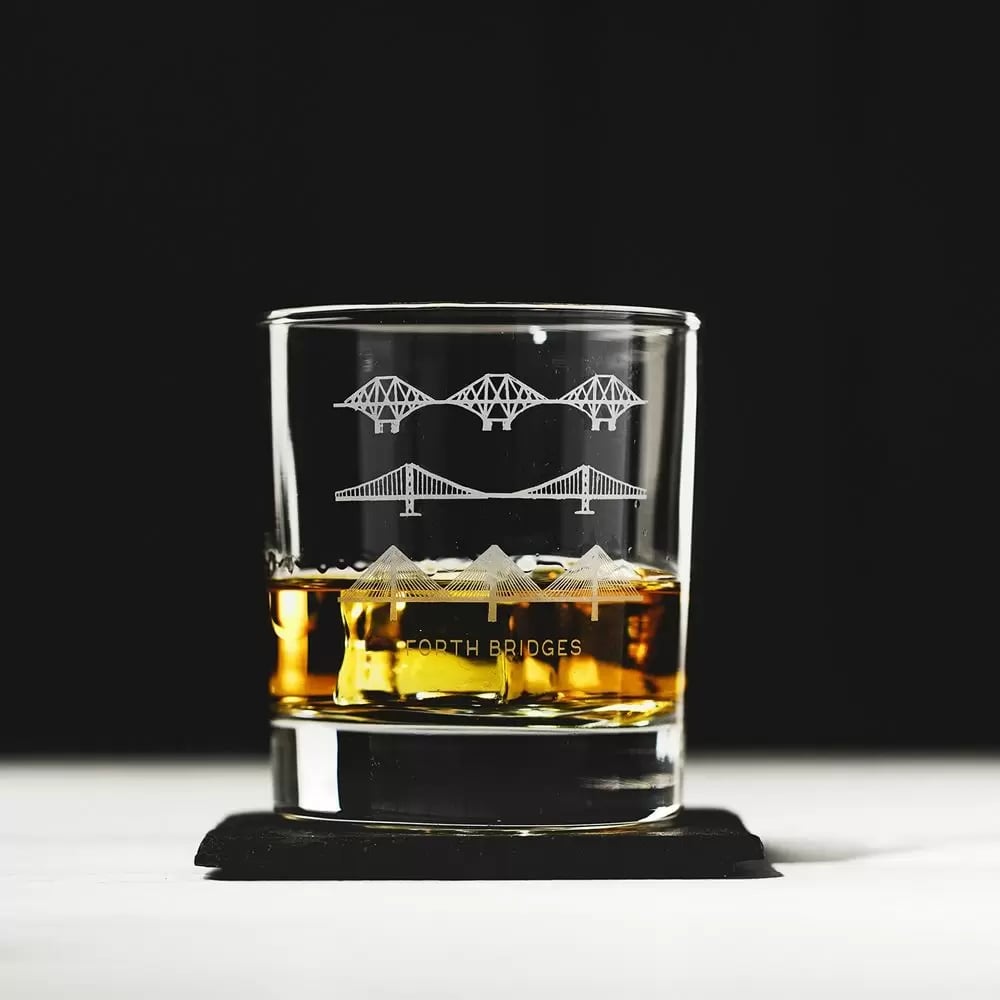 Glass and Table Screen with Bridge-Print Gift Set