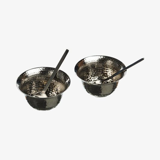 Serving bowls in stainless steel set with 2 pieces