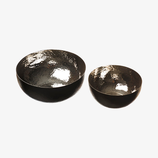Bowl sets in black and stainless steel set with 2 pieces