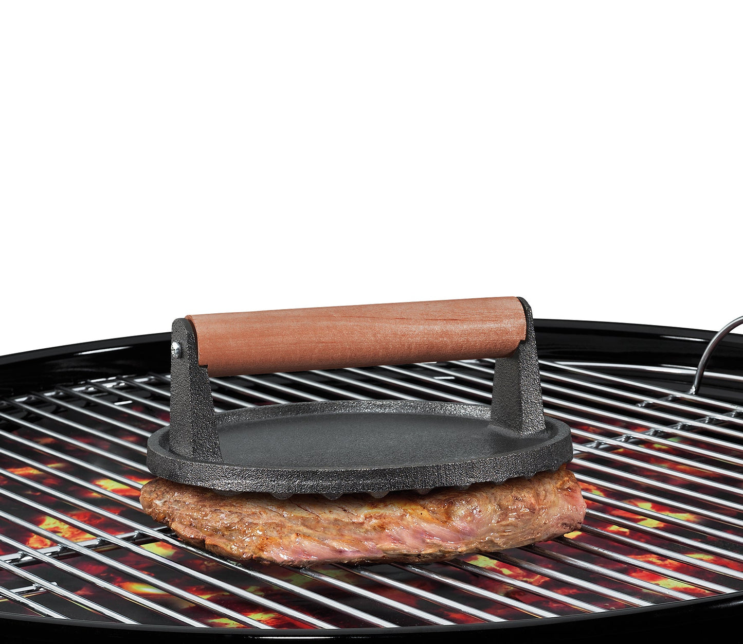 Meat presses BBQ, steel/rosewood Ø18cm